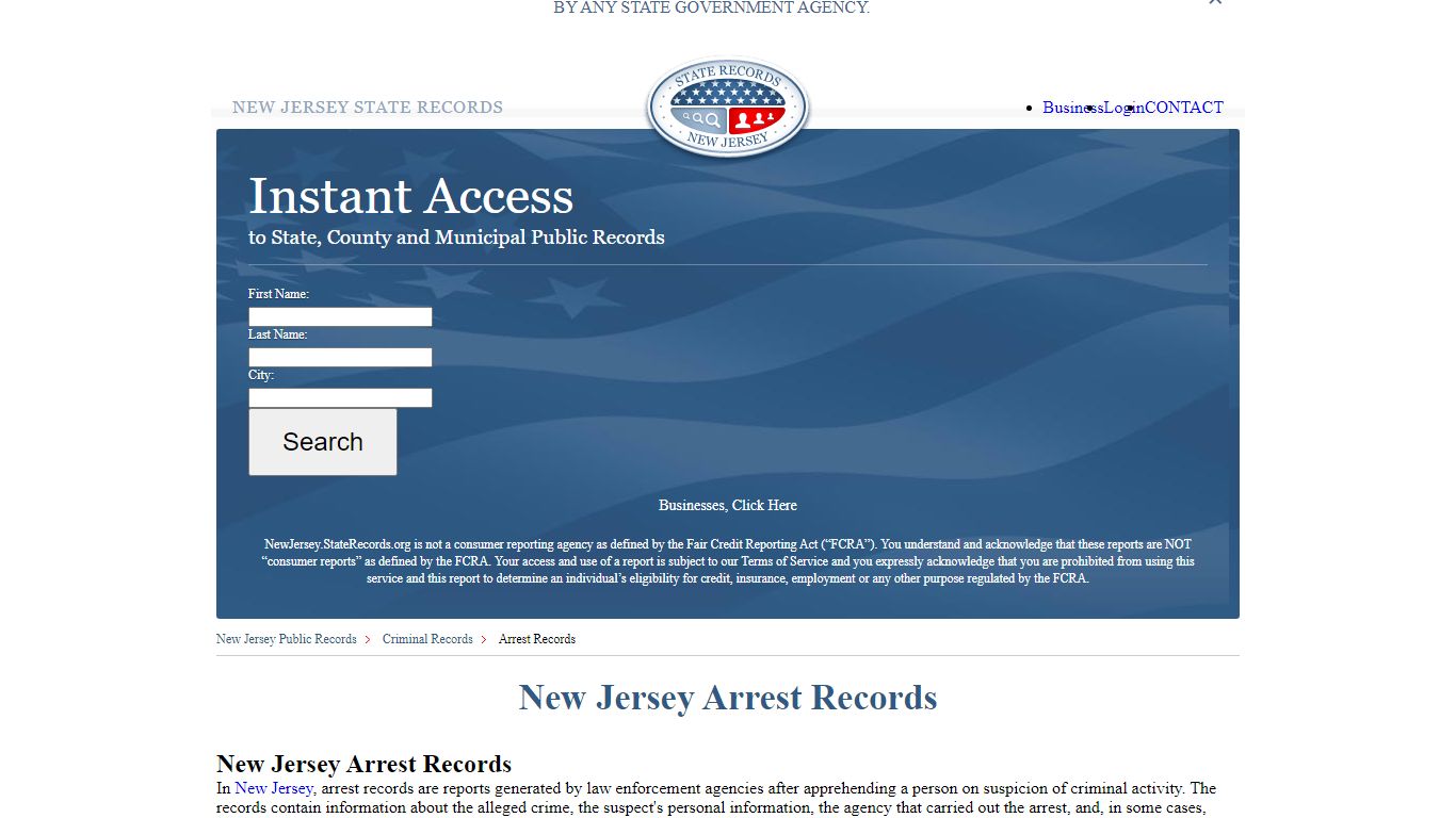 New Jersey Arrest Records | StateRecords.org